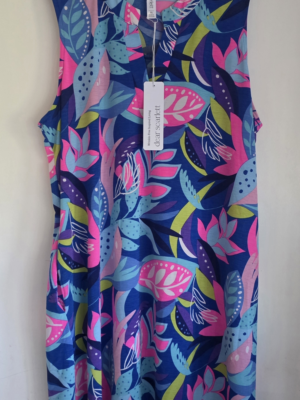 Dear Scarlett Women's Floral Tank Dress - Blue, Pink, Aqua